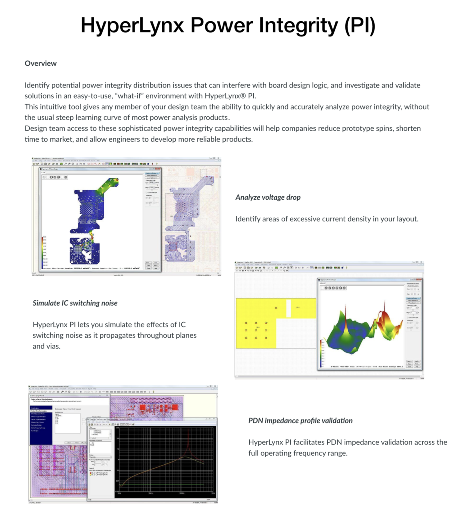 Hyperlynx Power Integrity